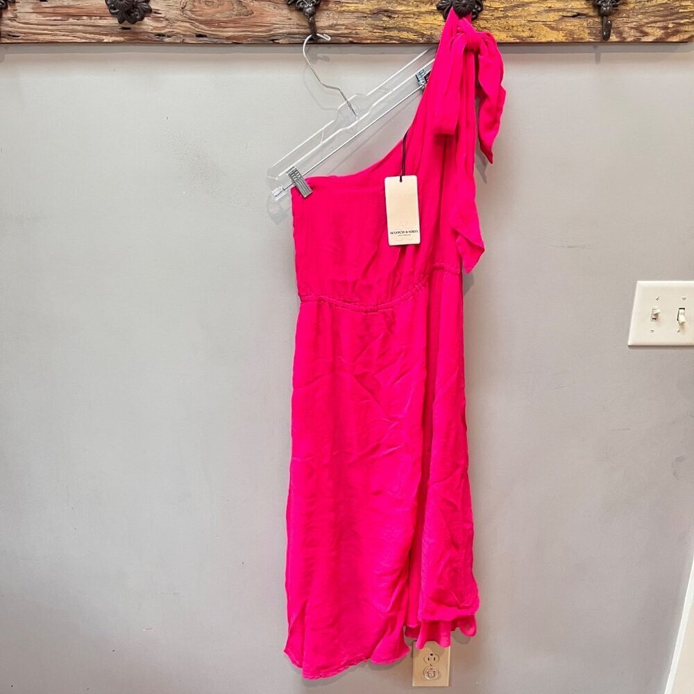 NEW Scotch‎ & Soda Womens One Shoulder Bow Dress- Size 38 (US M)